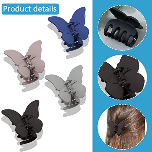 4pcs clipes de cabelo de borboleta clipes de garra para meninas mulheres braçadeiras de cabelo de 2,6 polegadas Barrette