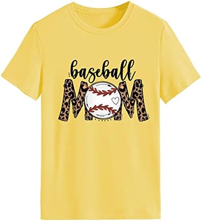 Mulheres tops sexy, beisebol mamãe t-shirt engraçado impressão de beisebol legal camisetas gráficas de manga curta verão tops casuais soltos