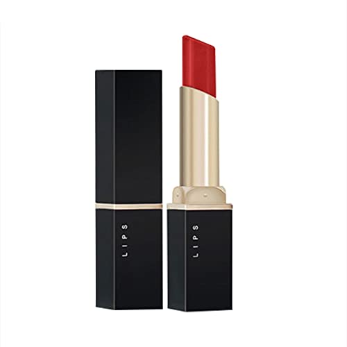 Batom vermelho de maquiagem de xícara sem coloração sem desbotamento de veludo pequeno tubo preto batom maquiagem de lipstick