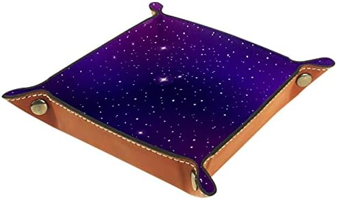 Titular da bandeja de manobrista de couro - Espaço Ultravioleta galáxia galáxia galáxia de escritório Bandejas de mesa
