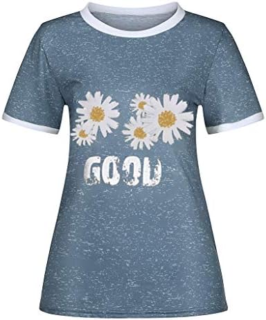 Camiseta para mulheres Moda Daisy Flor Print Tops de verão