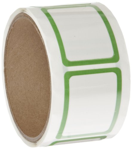 Roll Products-117-0003d 117-0003 Ação Rótulo de apagamento seco com retalho protetor, 2 comprimento x 1-1/2 Largura, verde