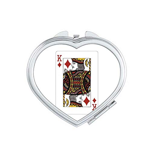 Diamond K Playing Cards Pattern Mirror Travel Magnificação portátil Magno de bolso de bolso