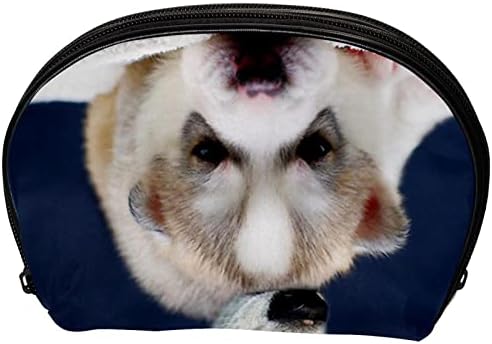 Bolsa de maquiagem tbouobt bolsa de bolsa cosmética bolsa bolsa com zíper, husky adorável animal cachorro animal de estimação