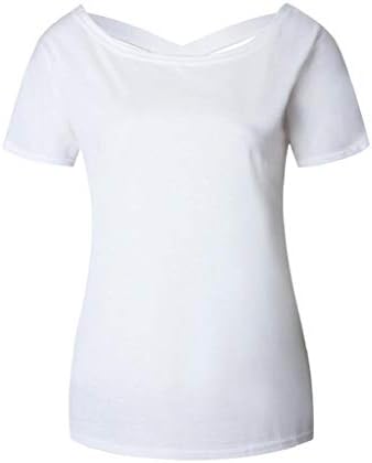 Terbklf Womens Short Sleeve Shirt Pullover Ladies Tops Casual Blusa Blusa Sexy Blouse Sexy para Mulheres