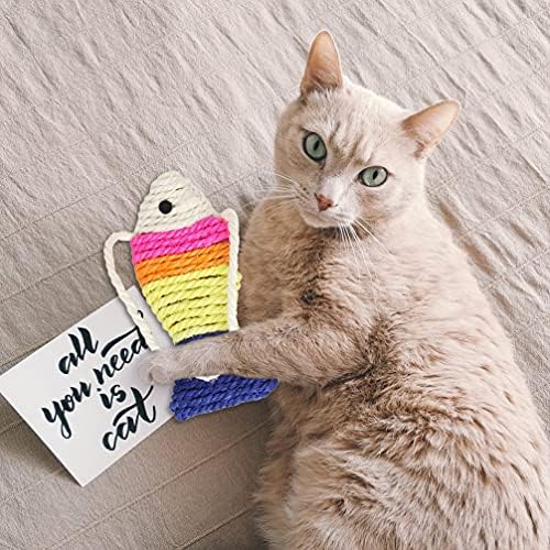Stobok Small Toys Cat Screting Board Board Design Sisal Cat Scratch Board Scratcher Scratcher Scratching Pad Pet Interactive Toys for Dogs Cat Pet 3pcs Kitten Toys