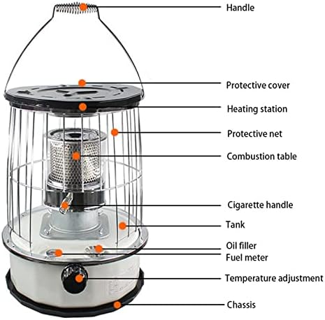 WSAH 4.5/6L Aquecedor de óleo de querosene fogão de acampamento portátil, BTU Covection Oil Heater Burner, para aquecimento