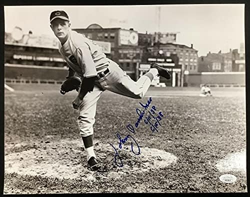 Johnny Vander Meer assinou foto 11x14 Reds de beisebol sem rebatedores PG JSA - fotos autografadas da MLB