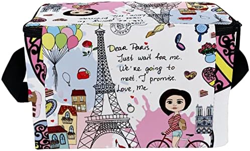 Guerrotkr lancheira Mulheres, lancheira para homens, lancheira feminina, padrão colorido de Paris Eiffel Tower