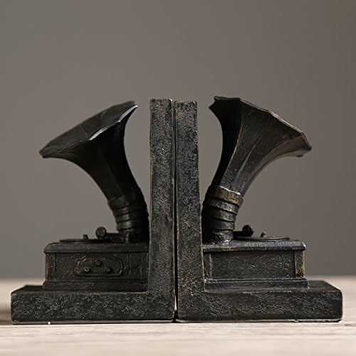 Estátuas Tyny esculturas de fonógrafo de livro de livros, suportes para livros, titulares de livros, armários de