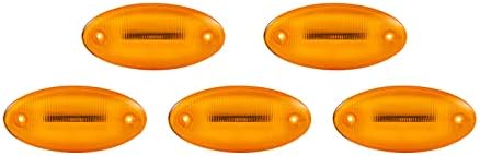 Everesthd 5pcs Marcador de cabine Lâmpadas LEDs Lâmpadas de teto Top Lens Amber Assembly Fit for International Prostar, Durastar,