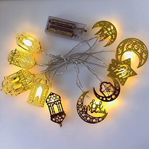 FNJUUCW Eid Ramadan Fairy Lights, Mubarak Light Lights Luzes decorativas Luzes da lua Luzes noturnas para Mubarak Infro