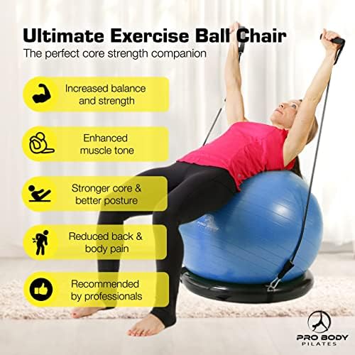 Probody Pilates Ball Yoga Ball Cadeira, Cadeira de Bola Exercício com Base ou Stand para Made