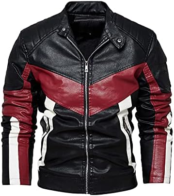 Jackets de couro e couro de casacos masculinos e casacos de lã de lã de lã de bombardeiro masculino de jaqueta de motociclista