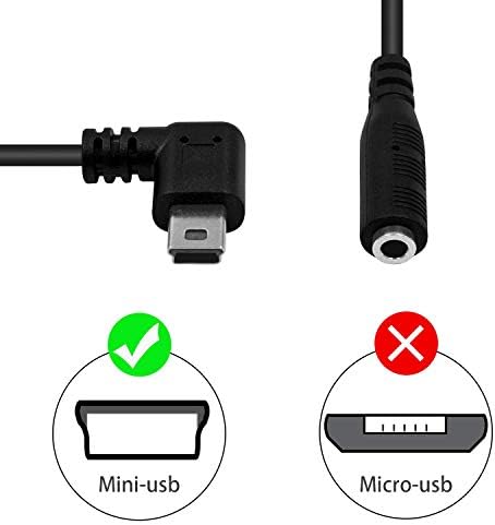 Duttek Mini USB a 3,5 mm de cabo, Mini USB de 4 pólo de 3,5 mm de cabo fêmea para o adaptador de microfone de microfone de clipe