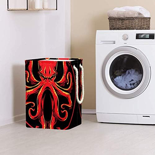 DJROW Bolsa dobrável de lavanderia Red Octopus Logotall Lavander