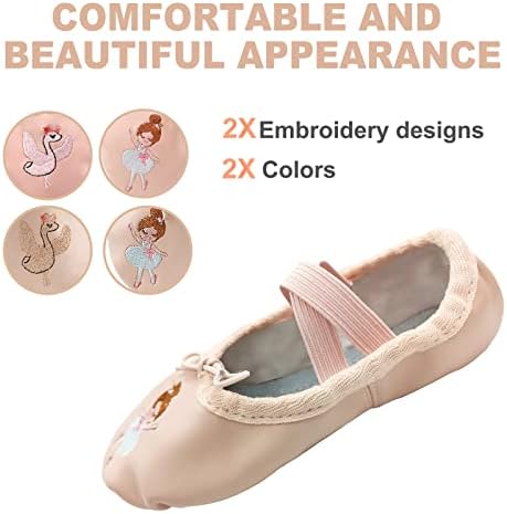 Niphydar 3T/4T/5T/6T Sapatos de balé de sabor de balé para meninas, sapatos de dança em sola integral para meninas