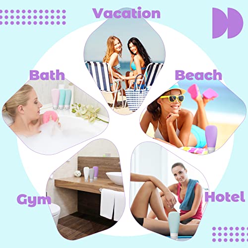 24 PCs Tamanho do deslocamento de produtos de higiene pessoal Garrafas de viagem de silicone