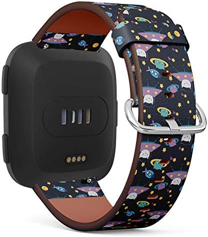 Compatível com Fitbit Versa / Versa 2 / Versa Lite - Pulseira de pulseira de pulseira de relógio de couro com pinos de liberação
