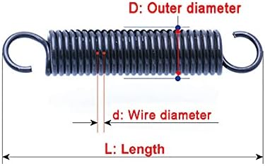 Extensão de manutenção doméstica mola de 10pcs 0,8 mm Diâmetro da mola de tensão, com expansão em forma de gancho retire o diâmetro