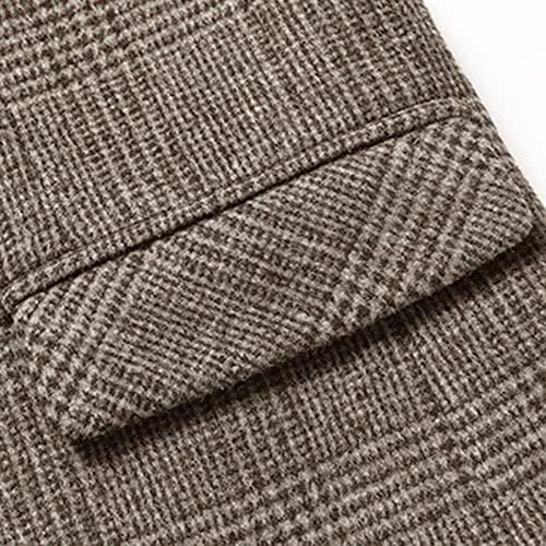 Mens de lã manta de lã esportiva casaco vintage verificado 2 botões de traje slim fit single blazer sobretocas de blazer de