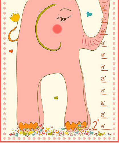 A Sala das Crianças de Stuell Elephants Stack and Colorful Banner Growth Chart, 7 x 0,5 x 39, orgulhosamente feita nos EUA
