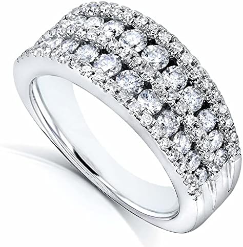 Abhi criou um diamante branco redondo de diamante 925 prata esterlina 14k ouro branco sobre diamante anel de aniversário