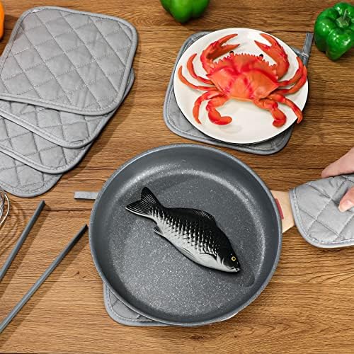 Conjunto de 12 Potholders Kit Potes de maconha Potos de panela de panela de calor Poods quentes de cozinha com loops pendurados Máquina de algodão Lavagem de cozinha Essential para o artesanato Presente de cozinha Presente de cozinha