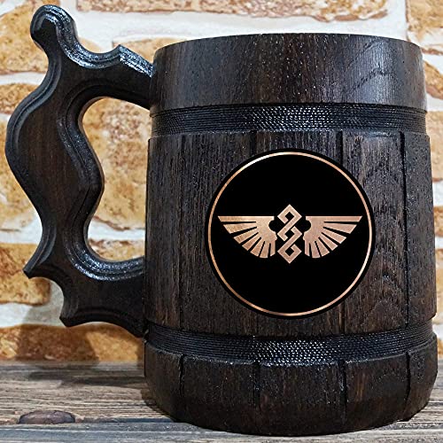 Caneca de cerveja de boticário, warhammer wooden beer ben, presente de jogador, bate de cerveja personalizada, warhammer 40k tankard, presente personalizado para homens, presente para ele