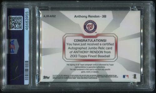 2013 Finest Baseball #AR2 Anthony Rendon Rookie Jumbo Bat Auto PSA 10 - MLB Game Autografed Usado Bats