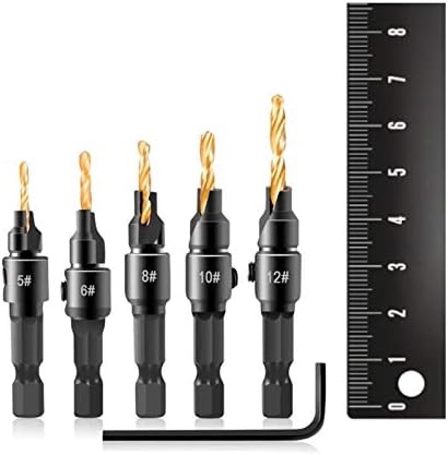 Drill de broca manual Drill Drill Bit Bits Bits de madeira estão configurados para perfurar orifícios para o tamanho do parafuso#5#6#8#10#12