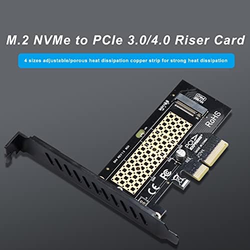 M.2 NVME para PCIE 3.0/4.0 X4 Conversor de cartão adaptador PCIE para M.2 PCIE SSD SSD 2230 2242 2260 2280 Com M.2 PCIE NVME SSD Alumínio