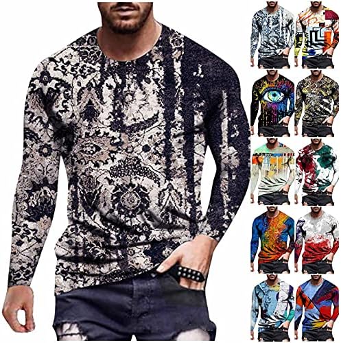XXBR SOLDILIER THE-SHISTS LONGO DE MANAGEM LONGO PARA Mens, Fall Street 3D Novelty Graphic Printed Workout Athletics Casual Tops