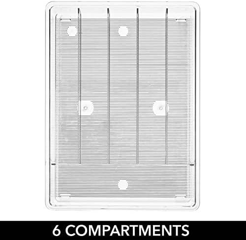 MDESIGN PLÁSTICA 6-SECTION COMPAÇÃO EM TRAYE Organizador de armazenamento de utensílios de utensílios de utensílios