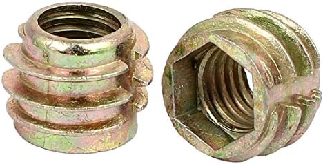 Aexit m8x10mm unhas hexadecutas, parafusos e prendedores de encadeamento porcas de inserção de bronze 20pcs para conjuntos