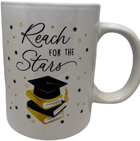 Caneca de chá de café de formatura 11 onças - Alcance as estrelas - 2022 Grad Gift Presente - Inspirational High School