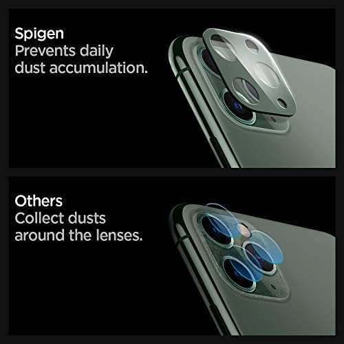 Protetor de tela da lente da câmera Spigen [GLASTR OPTIK] projetado para iPhone 11 Pro/iPhone 11 Pro Max - Midnight Green [2 pacote]
