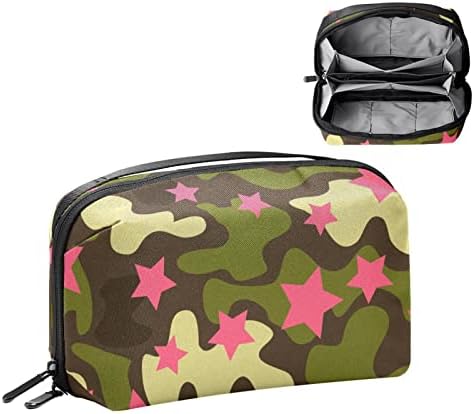 Bolsa de maquiagem de padrões de camuflagem do soldado militar para bolsa de organizador de viagem portátil para bolsa de beleza para mulheres para mulheres