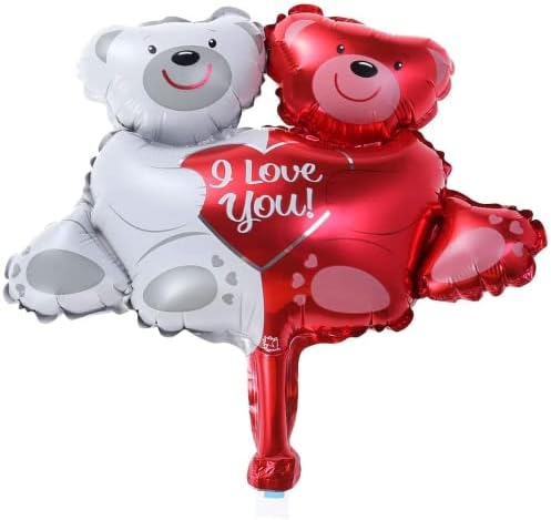 Haoyou Day Balloons Decorações de Balões, Balão de Bearro, eu te amo balão de alumínio, 2pcs Eu te amo ursinho de pelúcia para ela | Grande ursinho de pelúcia para decorações românticas noite especial, decoração de aniversário