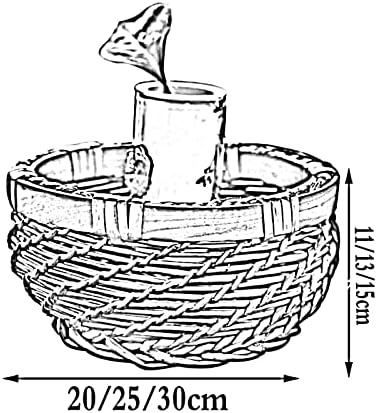 Cestas de armazenamento ， cesto de frutas home wicker woven rattan respirável de grande capacidade de cozinha com mesa de mesa de vime cesta de cesta de cesta redonda cesta de pão vapores