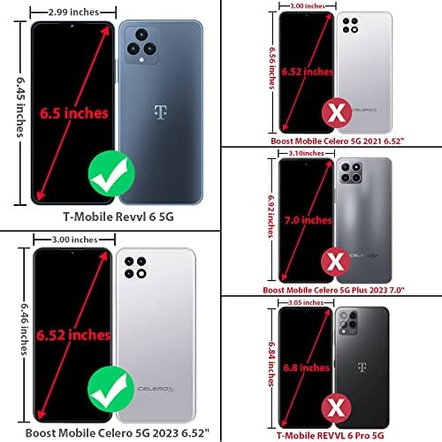 TJS Compatível para Celero 5G 6,5 2023 CASO, T-MOBILE REVVL 6 5G CASE, camada de dupla camada híbrida Proteção à prova de