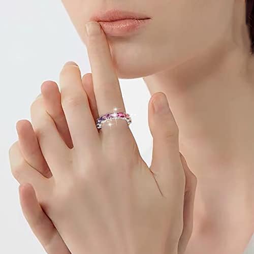 2023 Novo anel de jóias de moda feminina de zircão multicolorido