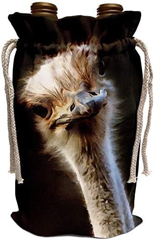 3drose taiche - pintura acrílica - avestruz - cabeça de avestruz - bolsa de vinho