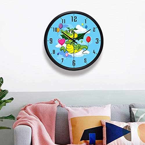 Relógios de parede, relógio de parede modernos desenhos animados fofos de bebê crocodilo tomando banho de banheira decoração