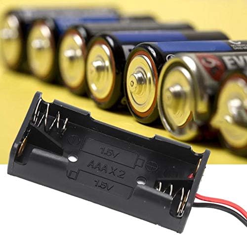 Fafeicy 10pcs 2 x 1,5V Aaa Battery Porta, 3 Slot Battery Series Connection Conversor, clipe de mola preta com 2 arame, componentes