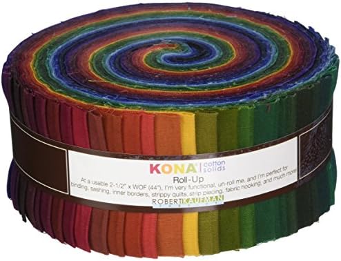 Robert Kaufman Fabrics Ru-232-41 Kona Cotton Solids Novo rolo escuro de 41 tiras de 2,5 polegadas Jelly Roll, variado