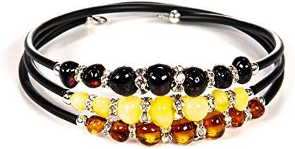 Pulseira âmbar natural do Báltico Amberage para mulheres/adolescentes - feitas à mão de contas de âmbar báltico polido/certificado