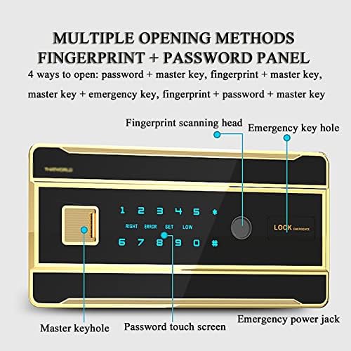 Caixa de segurança do GLJ Safees com teclado digital e bloqueio de chave dupla, sistema de alarme sensível, cofres de senha, para casa e escritório