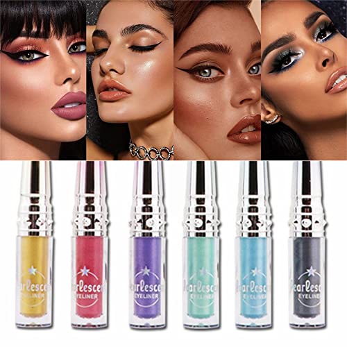 Cosplay Eyeliner Color Makeup Color Eyeliner Líquido Novo 6 cores Sweat não descoloração Rainbow Neon Eyeliner Pigmentado