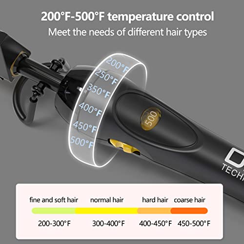 Dan Technology 500 ℉ pente quente, pente de alisador de cabelo automático de 60 min, 7 temperaturas pente quente de cerâmica